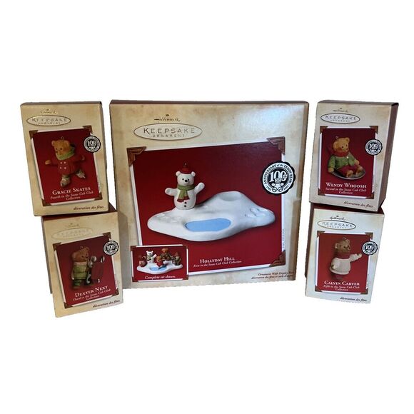 Set of 5 Snow Cub Club Hallmark Ornaments | 2002 | Full Set NEW IN BOXES Holiday - Picture 1 of 6